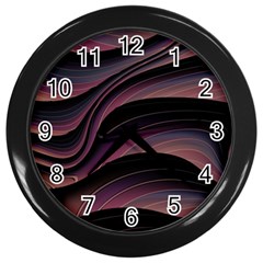 Dark Purple and Black Swoosh Wall Clock (Black)