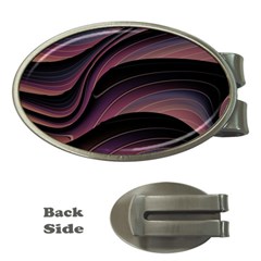 Dark Purple and Black Swoosh Money Clips (Oval) 