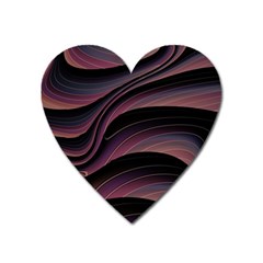 Dark Purple and Black Swoosh Heart Magnet