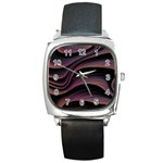 Dark Purple and Black Swoosh Square Metal Watch Front