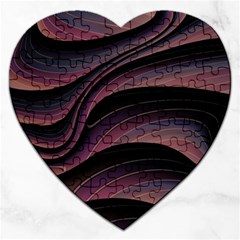 Dark Purple and Black Swoosh Jigsaw Puzzle (Heart)