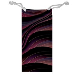 Dark Purple And Black Swoosh Jewelry Bag by SpinnyChairDesigns