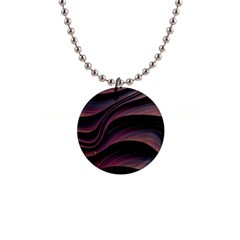 Dark Purple and Black Swoosh 1  Button Necklace