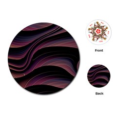 Dark Purple and Black Swoosh Playing Cards Single Design (Round)