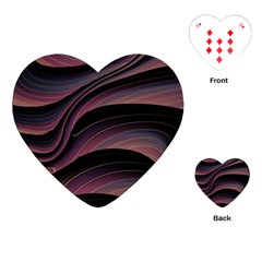 Dark Purple and Black Swoosh Playing Cards Single Design (Heart)