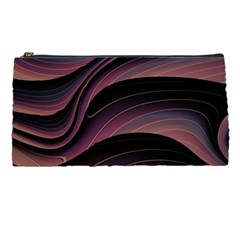 Dark Purple And Black Swoosh Pencil Case by SpinnyChairDesigns