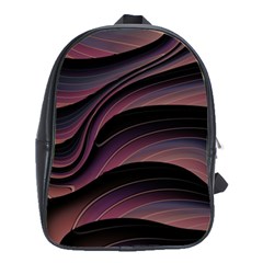 Dark Purple and Black Swoosh School Bag (Large)