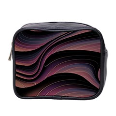 Dark Purple and Black Swoosh Mini Toiletries Bag (Two Sides)