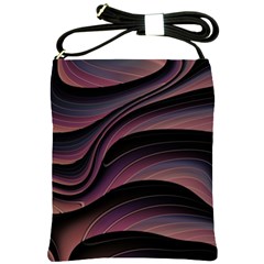 Dark Purple and Black Swoosh Shoulder Sling Bag