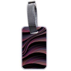 Dark Purple And Black Swoosh Luggage Tag (two Sides) by SpinnyChairDesigns