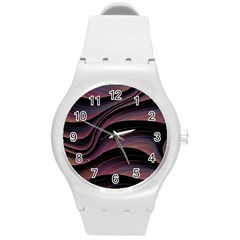 Dark Purple and Black Swoosh Round Plastic Sport Watch (M)