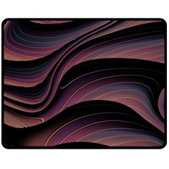 Dark Purple and Black Swoosh Double Sided Fleece Blanket (Medium) 