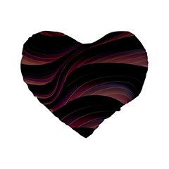 Dark Purple and Black Swoosh Standard 16  Premium Flano Heart Shape Cushions