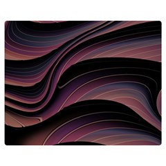 Dark Purple And Black Swoosh Double Sided Flano Blanket (medium)  by SpinnyChairDesigns