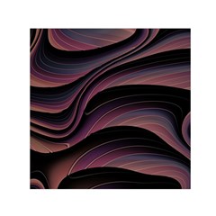 Dark Purple and Black Swoosh Small Satin Scarf (Square)