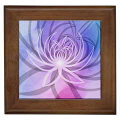 Watercolor Blue Purple Floral Pattern Framed Tile by SpinnyChairDesigns