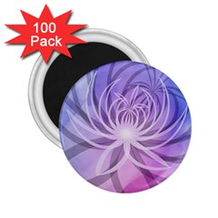 Watercolor Blue Purple Floral Pattern 2 25  Magnets (100 Pack)  by SpinnyChairDesigns