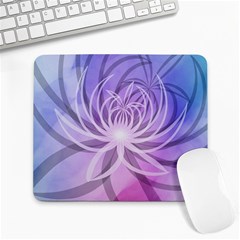 Watercolor Blue Purple Floral Pattern Large Mousepads by SpinnyChairDesigns