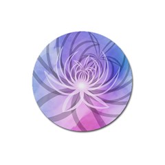 Watercolor Blue Purple Floral Pattern Magnet 3  (round) by SpinnyChairDesigns