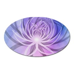 Watercolor Blue Purple Floral Pattern Oval Magnet by SpinnyChairDesigns