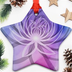 Watercolor Blue Purple Floral Pattern Star Ornament (two Sides) by SpinnyChairDesigns