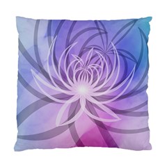 Watercolor Blue Purple Floral Pattern Standard Cushion Case (two Sides) by SpinnyChairDesigns