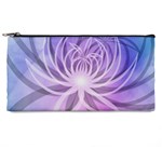 Watercolor Blue Purple Floral Pattern Pencil Case Front