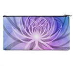 Watercolor Blue Purple Floral Pattern Pencil Case Back