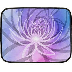 Watercolor Blue Purple Floral Pattern Double Sided Fleece Blanket (mini)  by SpinnyChairDesigns