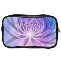 Watercolor Blue Purple Floral Pattern Toiletries Bag (one Side) by SpinnyChairDesigns