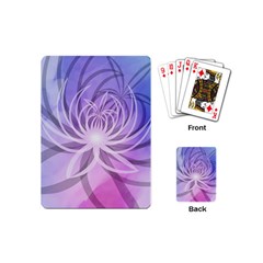 Watercolor Blue Purple Floral Pattern Playing Cards Single Design (mini) by SpinnyChairDesigns