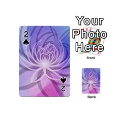 Watercolor Blue Purple Floral Pattern Playing Cards 54 Designs (mini) by SpinnyChairDesigns