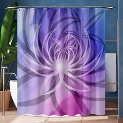 Watercolor Blue Purple Floral Pattern Shower Curtain 60  X 72  (medium)  by SpinnyChairDesigns