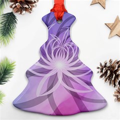 Watercolor Blue Purple Floral Pattern Ornament (christmas Tree)  by SpinnyChairDesigns