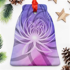 Watercolor Blue Purple Floral Pattern Bell Ornament (two Sides) by SpinnyChairDesigns