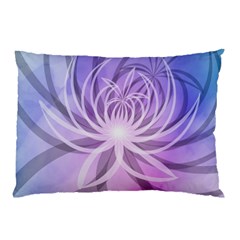 Watercolor Blue Purple Floral Pattern Pillow Case (two Sides) by SpinnyChairDesigns