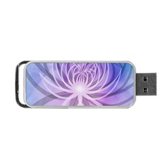 Watercolor Blue Purple Floral Pattern Portable Usb Flash (one Side) by SpinnyChairDesigns