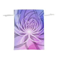 Watercolor Blue Purple Floral Pattern Lightweight Drawstring Pouch (s) by SpinnyChairDesigns