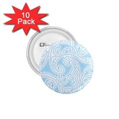 Light Blue And White Abstract Paisley 1 75  Buttons (10 Pack) by SpinnyChairDesigns