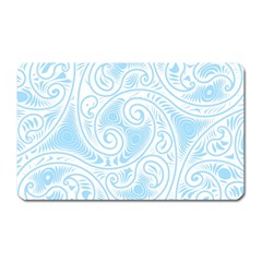 Light Blue And White Abstract Paisley Magnet (rectangular) by SpinnyChairDesigns