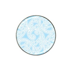 Light Blue And White Abstract Paisley Hat Clip Ball Marker by SpinnyChairDesigns