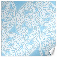 Light Blue And White Abstract Paisley Canvas 20  X 20  by SpinnyChairDesigns