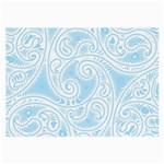 Light Blue and White Abstract Paisley Large Glasses Cloth (2 Sides) Front