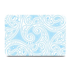 Light Blue And White Abstract Paisley Plate Mats by SpinnyChairDesigns