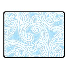 Light Blue And White Abstract Paisley Fleece Blanket (small) by SpinnyChairDesigns