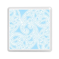 Light Blue And White Abstract Paisley Memory Card Reader (square) by SpinnyChairDesigns