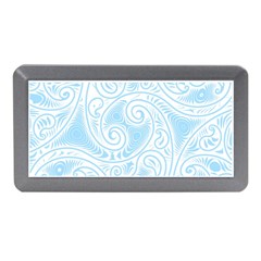 Light Blue And White Abstract Paisley Memory Card Reader (mini) by SpinnyChairDesigns