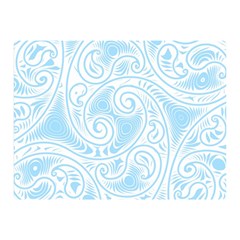 Light Blue And White Abstract Paisley Double Sided Flano Blanket (mini)  by SpinnyChairDesigns