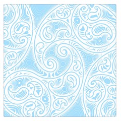 Light Blue And White Abstract Paisley Large Satin Scarf (square) by SpinnyChairDesigns