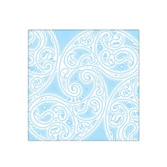 Light Blue And White Abstract Paisley Satin Bandana Scarf by SpinnyChairDesigns